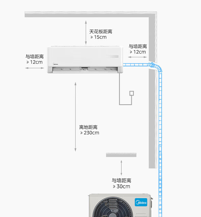 美的（Midea）新能效 KFR-35GW/G3-3 1.5匹 智能变频冷暖 空调挂机 三级能效 一价无忧 11M铜管 企慧购
