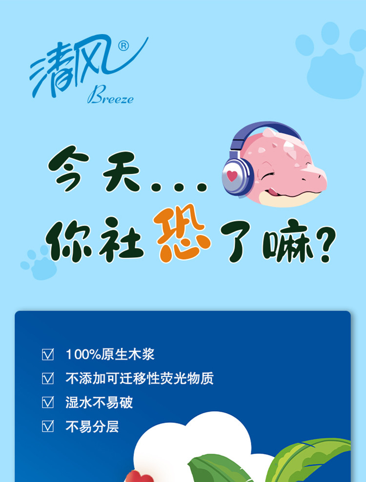 清风卡通3层100抽/6包 BR40AB
