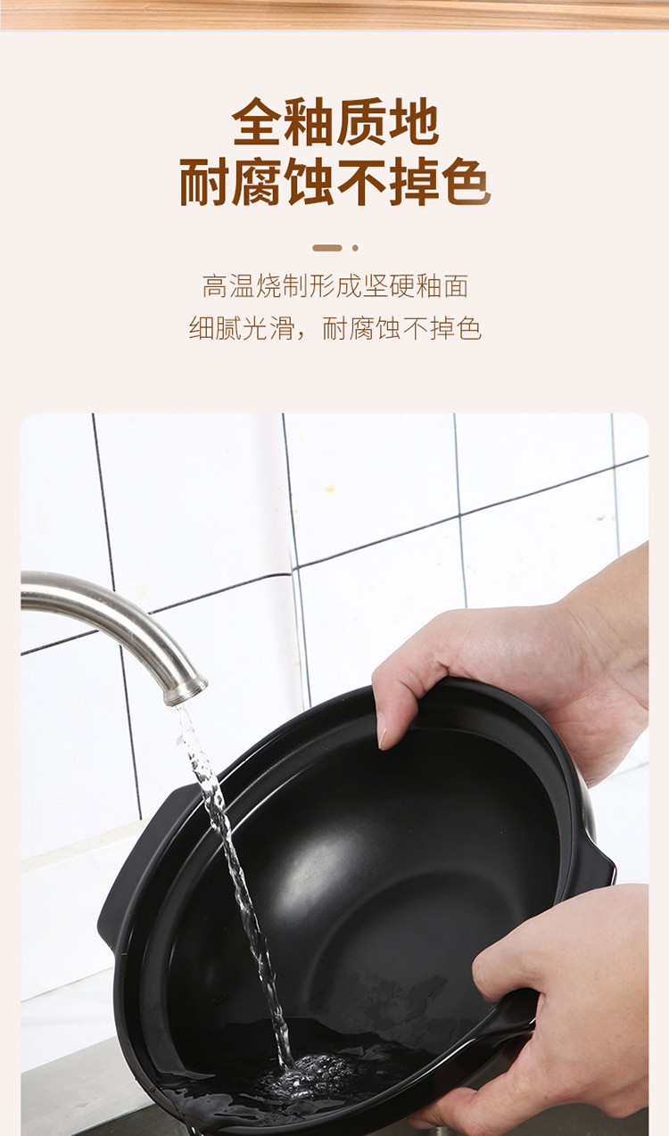 泥火匠 家用陶瓷 无印系列-23cm尖耳煲1300ml