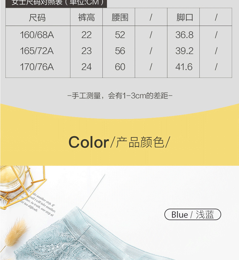 浪莎性感内裤女蕾丝冰丝混色4条装无痕超薄透明夏季薄款纯棉裆部三角女士内裤 bs002