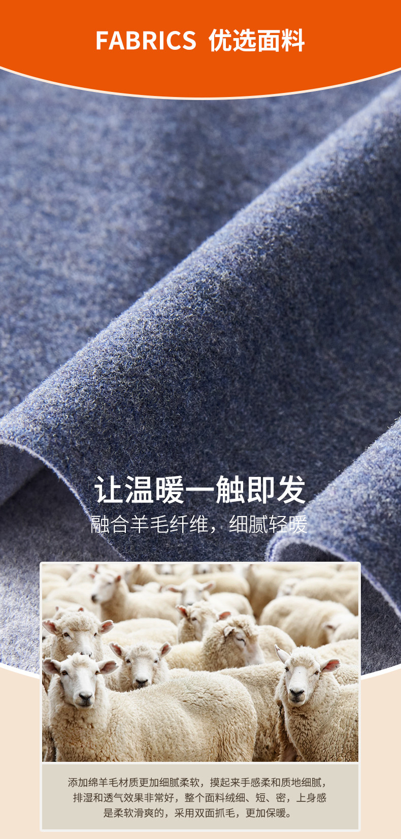 纤丝鸟秋冬新品 羊毛轻暖热卡丝聚热男士无痕上衣长裤套装N21001+N21002