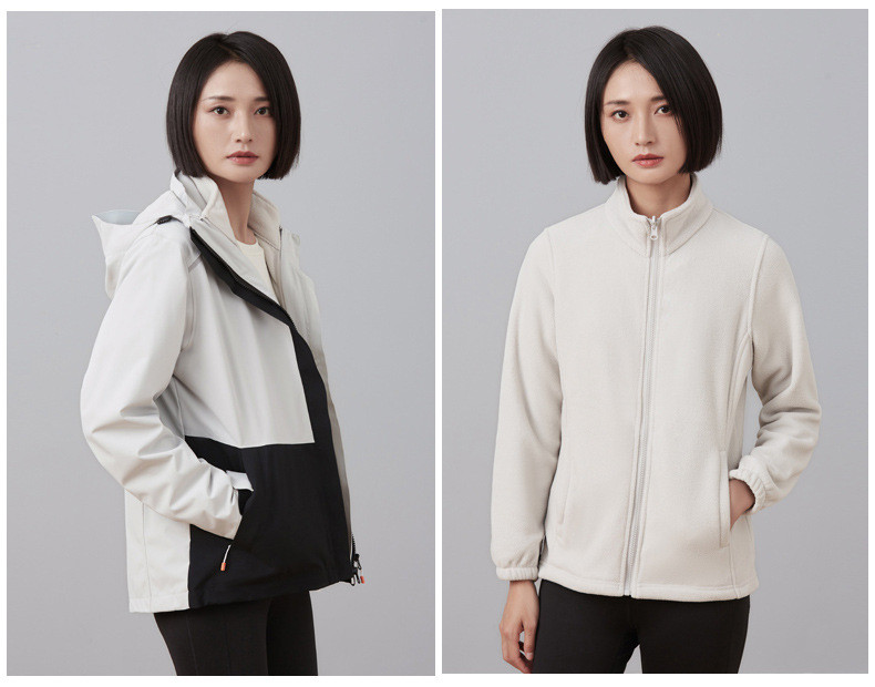 纤丝鸟 日式三合一两件套情侣冲锋衣 女款