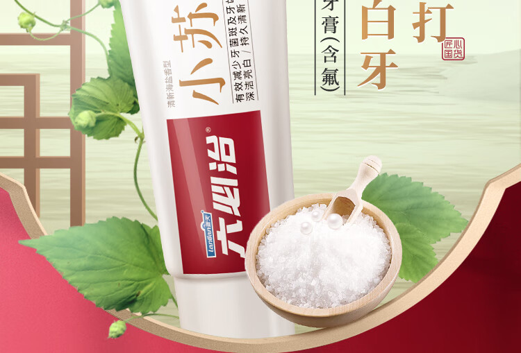 六必治小苏打盐白牙膏（清新海盐）120g
